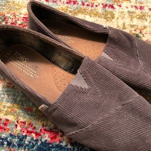 Grey Corduroy Toms S 9.5